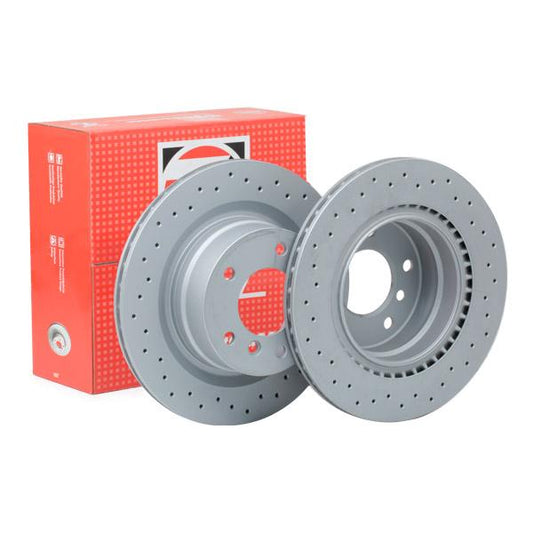 Otto Zimmermann Sport Coat Z (Coat-Z) Brake Disc Rotor 150.3462.52 for BMW 1 Series - 300mm x 20mm (300x20), High-Carbon, Cross-Drilled/Perforated & Vented, Anti-Corrosion Coated - OE Direct-Fit Performance Upgrade
