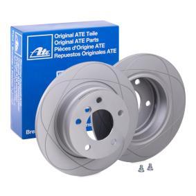 ATE PowerDisc 24.0310-0202.1 Rear Brake Disc (Rotor) for BMW 3 Series – 280x10mm Solid, High-Carbon, Anti-Rust Coated, Grooved, 5-Stud/5-Hole – OE Replacement with Fixing Screws