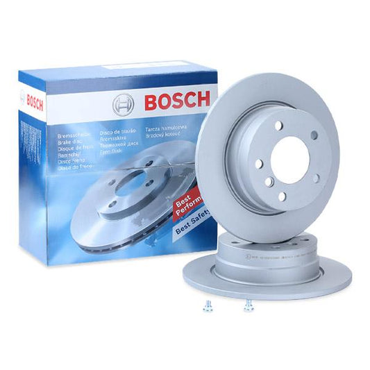 BOSCH 0 986 479 217 Brake Disc Rotor for BMW 1 Series - Solid High-Carbon, Anti-Corrosion Coated, 279.8mm x 10mm, 5-Hole - OE Spec Replacement with Fixing Bolts/Screws (0986479217)