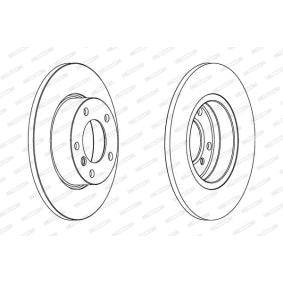 Ferodo DDF248C Coat+ 286mm Solid Plain Brake Disc/Brake Rotor – Non-Vented, Full Anti-Corrosion Coated, 5-Stud/5-Hole, OE Spec OEM-Quality Direct Replacement, 12mm Thick, With Fixing Bolts & Screws