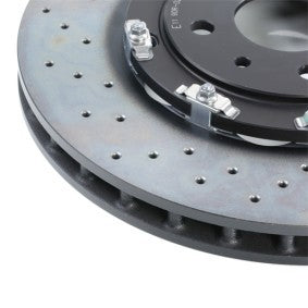 Brembo 09.B085.13 Two-Piece Floating Brake Disc Rotor for Abarth 500/595/695 - 305mm x 28mm, Drilled & Vented, Coated - Includes Bolts/Screws