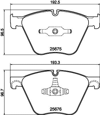 HELLA 8DB 355 040-371 Brake Pad Set for BMW 7 Series F01 F02 F03 F04 (750i, 750Li) 2008â€“2015 â€“ Prepared for Wear Indicator, Teves Calipers, OE Quality