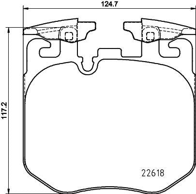 Hella 8DB 355 039-461 (8DB355039461) Disc Brake Pad Kit for BMW G-Series 3 4 5 6 7 8, X5 X6 X7 G20 G30 G22 G32 G11 G12 G15 G05 G06 G07 & Rolls-Royce Cullinan, Phantom VIII – Brembo Calipers – Wear Sensor Compatible OE Replacement