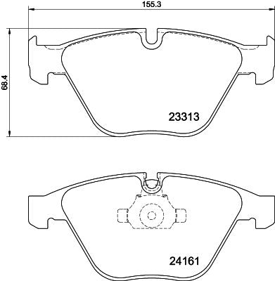HELLA 8DB 355 039-241 Disc Brake Pads Set w/ Wear Sensor & Fitting Kit for BMW 3 Series E90 E91 E92 (330i 335i 330d 335d) & X1 E84 – Teves/ATE Calipers – 68.4mm Pad Height – OE Spec Replacement (8DB355039-241)