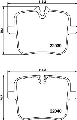 HELLA 8DB 355 037-991 (8DB355037-991) Brake Pads / Disc Pad Set for TRW Calipers – OE-Spec, Wear Sensor Ready, with Fitting Bolts – BMW M5 F90, M8 F91 F92 F93, 8 Series G14 G15 G16, 7 Series G11 G12, X5 G05, X6 G06, X7 G07, Rolls-Royce Cullinan/Phantom