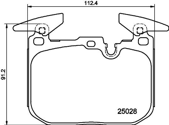 Hella 8DB 355 025-771 Brake Pad Set for Brembo Calipers â€“ Prepared for Wear Indicator, with Counterweights â€“ OE Replacement for BMW 1/2 Series F40/F44, X1/X2 F48/F39, i8 I12/I15 & MINI JCW F54/F56/F60