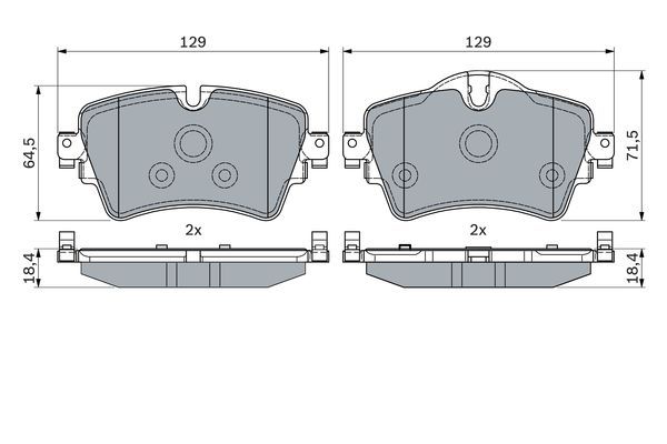 Bosch BP1860 Front Brake Pads (0 986 494 809, 0986494809) OE Quality Disc Pad Set for BMW 1/2 Series F52 F45 F46 Active/Gran Tourer, X2 F39 & MINI F54 Clubman, F55 F56 Hatch, F57 Convertible, F60 Countryman - Cooper S SD JCW Front Axle