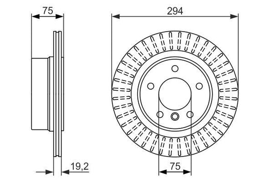 Bosch 0 986 479 670 (0986479670) BMW Z4 Brake Disc/Rotor 294x19mm - Vented High-Carbon, Anti-Corrosion Coated, OE-Quality Replacement - Includes Mounting Screws
