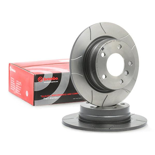 Brembo Max Line 08.5366.76 Grooved/Slotted Brake Disc Rotor for BMW 3 Series 280x10mm Solid, Anti-Corrosion Coated, 5-Stud 5-Hole, Performance OE Replacement, Hardware/Bolts Included