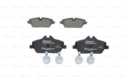 Bosch 0986494813 (0 986 494 813) Brake Pad Kit – Disc Brake Pad Set for BMW i3 I01 2013-on EV & REx, OE-Quality Low-Metallic, with Anti-Squeal Shims, New Bolts & Fitting Hardware