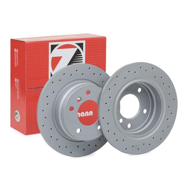 Zimmermann Coat Z Sport Drilled/Perforated Brake Disc (Rotor) 150.1270.52 for BMW 3 Series – 280mm 280x10 Solid High-Carbon, Anti-Corrosion Coated Performance Replacement