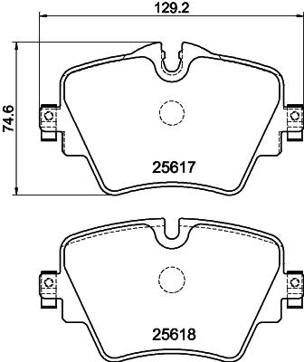 HELLA 8DB 355 023-131 Brake Pad Set for BMW 1 2 3 4 Series, X1 X2 X3 X4, Z4 & MINI F54 F60 - Wear Sensor Ready - With Brake Caliper Screws - Lucas Calipers - Fits G20 G21 G22 F40 F44 F45 F46 F48 F39 G01 G02 G29