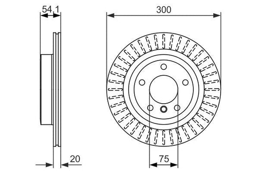 BOSCH 0 986 479 775 (0986479775) Brake Disc/Brake Rotor for BMW Z4 E89 (2009-2016) Roadster Convertible - Vented High-Carbon Anti-Corrosion Coated - 300mm x 20mm, 5-Stud - OE Spec Replacement with Fixing Screws/Bolts