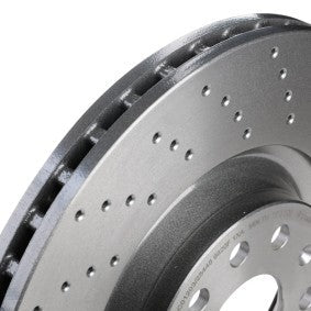 Brembo Xtra 09.C306.1X Cross-Drilled/Perforated Vented/Ventilated High-Carbon Coated Brake Disc Rotor 340mm x 30mm - Anti-Corrosion OE Direct Fit Replacement Performance Upgrade - Includes Mounting Bolts & Screws