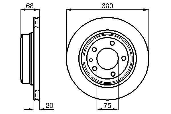 Bosch 0 986 478 320 (0986478320) High Carbon Ventilated Brake Disc/Rotor 300mm, 5-Stud/5-Hole, Oiled - OEM Quality Replacement for BMW 7 Series E32 1986-1994
