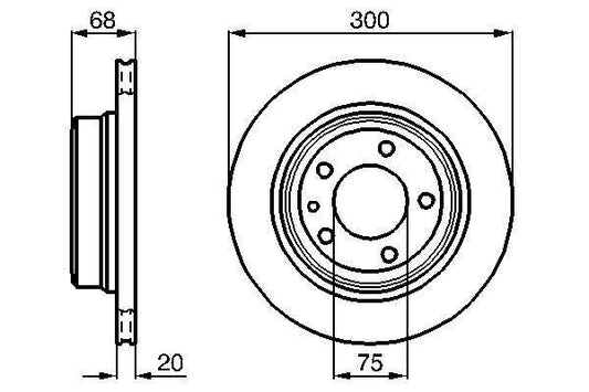Bosch 0 986 478 320 (0986478320) High Carbon Ventilated Brake Disc/Rotor 300mm, 5-Stud/5-Hole, Oiled - OEM Quality Replacement for BMW 7 Series E32 1986-1994