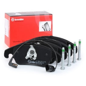 Brembo P 85 098 (P-85-098) Audi Brake Pads / Disc Pad Kit with Caliper Screws & Bolts - Lucas/TRW Calipers - Fits A4 A5 A6 A7 Q5 S4 S5 SQ5 - OE/OEM Quality Replacement, VAG B8 B9 C7 8R 4G 8T