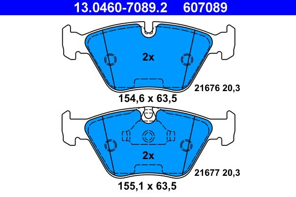 ATE 13.0460-7089.2 Brake Pad Set for BMW 5 Series | OE-Quality | Fits ATE Callipers | Prepared for Wear Indicator (Sensor Not Included)