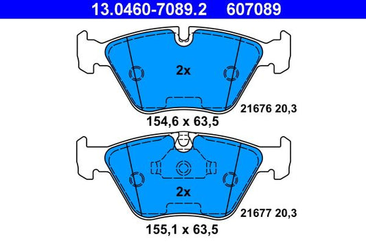 ATE 13.0460-7089.2 Brake Pad Set for BMW 5 Series | OE-Quality | Fits ATE Callipers | Prepared for Wear Indicator (Sensor Not Included)