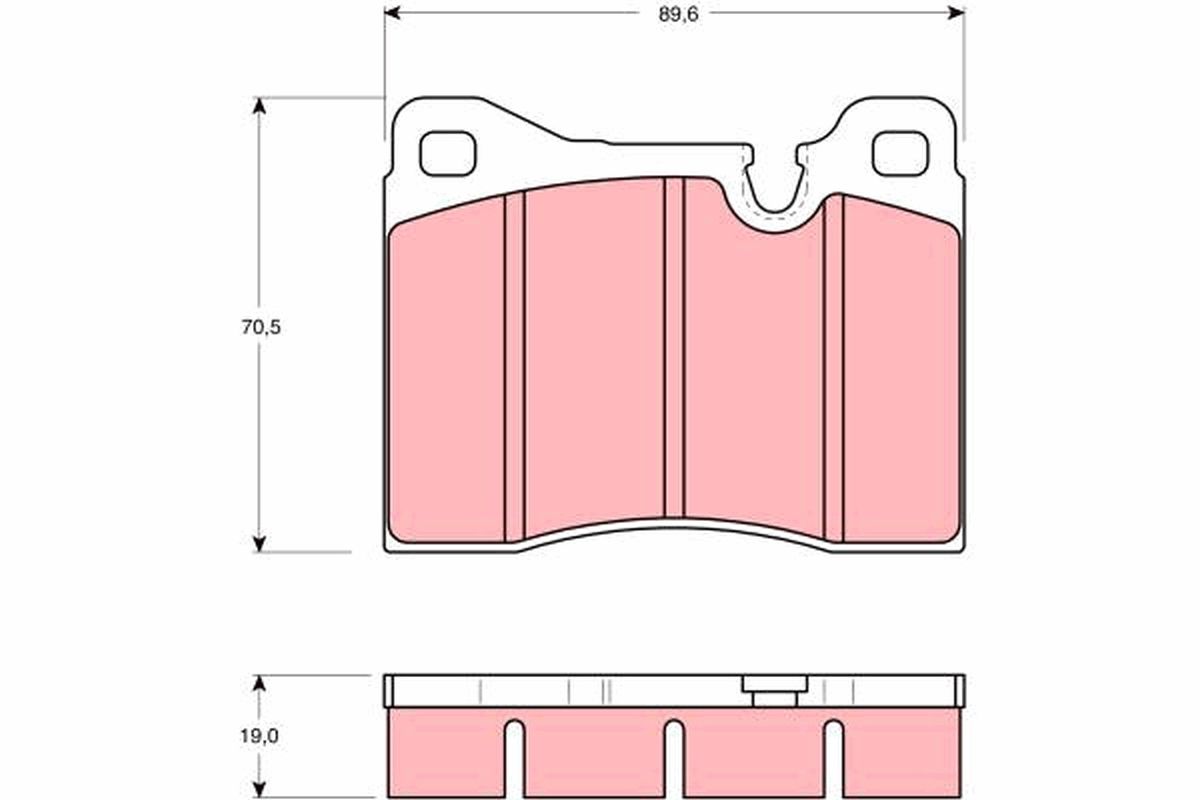 TRW GDB261 (GDB-261) Brake Pads | OEM-Spec Disc Pad Set with Wear Sensor Slot | Fits BMW E