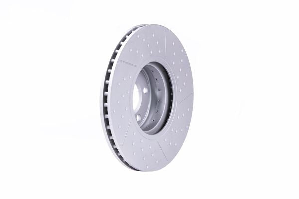 HELLA PRO 8DD 355 120-221 Brake Disc/Rotor, Cross Drilled & Internally Vented, Anti-Corrosion Coated, 299mm x 20mm (299x20) | OE Spec Replacement Performance Upgrade | Hella 8DD355120-221