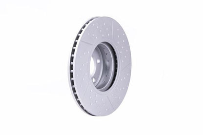 HELLA PRO 8DD 355 120-221 Brake Disc/Rotor, Cross Drilled & Internally Vented, Anti-Corrosion Coated, 299mm x 20mm (299x20) | OE Spec Replacement Performance Upgrade | Hella 8DD355120-221