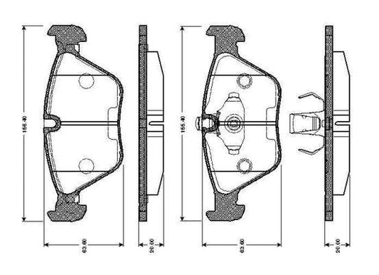 Bosch 0986TB2143 (0 986 TB2 143) Disc Brake Pads Set + Fitting Kit, No Wear Sensor Lead – OEM Quality Axle Set for BMW E34 5 Series, E32 7 Series, M3 E30/E36, M5 E34, Z1, Z3 M – Replacement Brake Pads