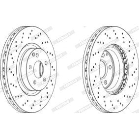 Ferodo Premier DDF004 Brake Disc/Rotor 257mm Solid Plain Non-Vented, 3-Hole 3-Stud 3-Bolt, 10mm Thick, OE/OEM Quality Replacement, Front or Rear, Single Disc (No Bolts or Screws)