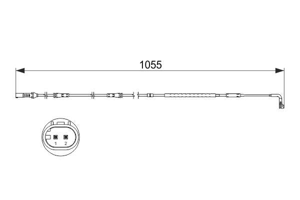 Genuine BOSCH 1 987 473 506 Brake Pad Wear Sensor Cable 1055mm for BMW 7 Series F01 F02 F03 F04 | OEM Brake Lining Warning Indicator Wire Loom/Harness | Replacement Pad Wear Lead 1987473506 Front/Rear