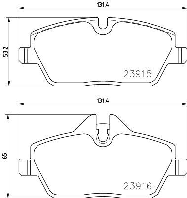 HELLA 8DB 355 021-881 Brake Pad Set for BMW i3 (I01) Electric & Range Extender 2013-on, prepared for wear indicator, with brake caliper screws & accessories, for Lucas calipers