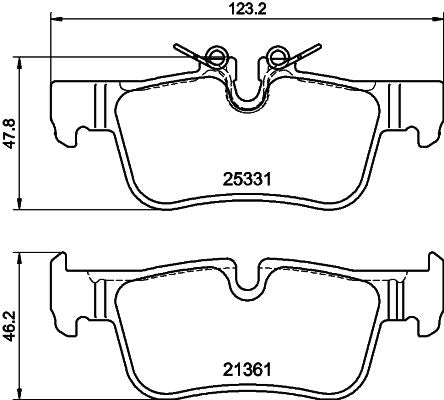 HELLA 8DB 355 021-681 OE Quality Brake Pad Set, Wear Indicator Ready, Teves Calipers - Fits BMW 1/2 Series, X1, X2, i3 & MINI Clubman, Countryman