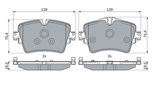 Bosch 0986494940 / 0 986 494 940 (BP1791) Brake Pad Set - OEM Low-Metallic for BMW 1 2 3 4 5 Series G20 G30 F40, X1 X2 X3 X4, Z4 & MINI F54 F60