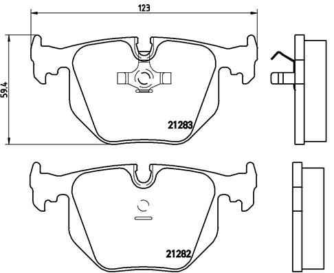 Brembo P 06 016 Brake Pad Set (P-06-016) - Wear Sensor Ready - ATE/Teves Caliper Pads - OE Quality Disc Brake Linings for BMW E34 M5, 8 Series E31 840i 840Ci 850Ci - Maserati Ghibli II & Quattroporte IV - Wiesmann MF3