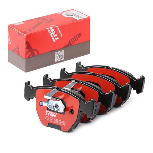 TRW GDB1261DTE DTEC/COTEC Low Dust Brake Pad Set - Ceramic, Fast Bed-In, Wear Sensor Ready - Fits BMW E39 5 Series (520d 525i 530i 530d 540i), E38 7 Series 740i, X5 E53 (3.0d 4.4i), X3 E83 (3.0sd 35d), M5 E39, Alpina B10 - OE Replacement