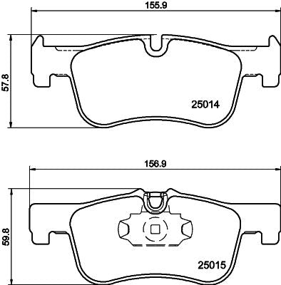 HELLA 8DB 355 020-201 Disc Brake Pads | OE Spec Pad Set with Wear Sensor Slot | For BMW 1 Series F20/F21 & 2 Series F22/F23 (ATE/Teves Calipers) 114d 116d 118d 114i 116i 118i 218d 218i 228i | 8DB-355-020-201