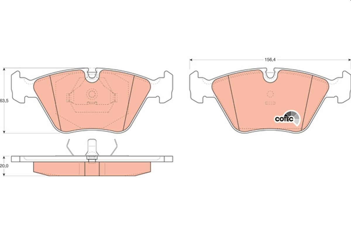 TRW COTEC GDB916 Disc Brake Pad Set for BMW - Wear Sensor Ready Pad Kit, OE-Spec Replacement - Fits E34 5 Series, E32 7 Series, M3 E36/E46, E34 M5, Z3 M - TRW GDB 916 / GDB-916