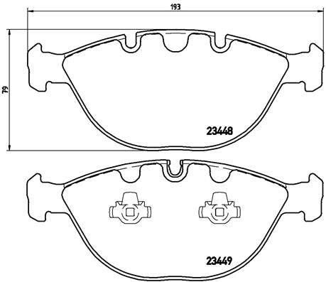 Brembo Brake Pads Set P-06-028 (P06028, P 06 028) for BMW X5 E53 V8 4.4i 4.6is 4.8is 2002–2006 – Disc Pad Kit, Wear Sensor Ready – Teves/ATE Calipers – OE-Spec Replacement