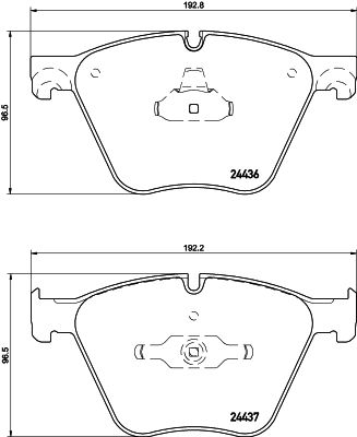 HELLA 8DB 355 020-121 Brake Pad Set, Wear Indicator/Sensor Ready, Teves Calipers - Fits BMW 5 Series 550i, 7 Series 750i/760i, X5 50i/M50d, X6 50i/M50d/M (F01/F02/F07/E70/E71/F15/F16)