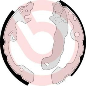 Brembo S 24 531 Rear Drum Brake Shoes/Linings Kit for Ford Focus (TRW System/Pattern) 38mm – With Parking/Handbrake Lever – Rear Axle Emergency Brake Shoes –