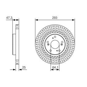 Bosch 0 986 479 B02 Brake Disc / Rotor 293mm x 25mm, Internally Ventilated, 5 Stud/5 Bolt, Oiled Protective Film, OE/OEM Spec Replacement, with Fixing Bolts & Screws (0986479B02)