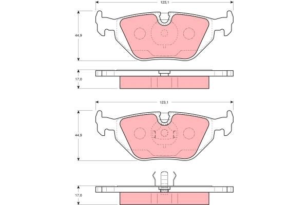 TRW GDB1343 Brake Pad Set for BMW 3 Series E36 & Z3 (1993-2003) | Disc Pad Kit with Wear Sensor Slot | OE-Spec Replacement | Fits 316i 318i 318td/318tds 318Ti 323Ti & Z3 1.8 1.9 2.0 2.2 2.8 3.0 | E36 Compact | UK Stock