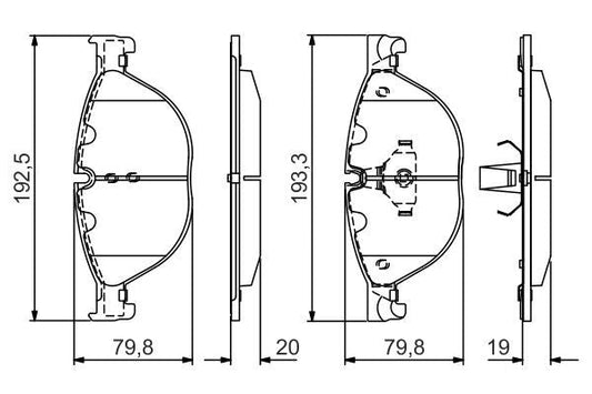Bosch 0986495439 (0 986 495 439) BP2071 Disc Brake Pads Kit for BMW 5/6/7 Series F10 F11 F07 F12 F13 F06 F01 F02 – OE Quality Linings, Anti-Squeal Shims & Piston Clip – No Wear Sensor