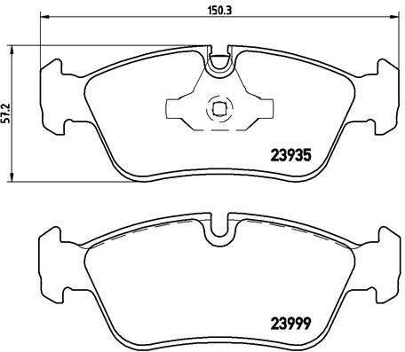 Brembo P 06 035X Brake Pad Set for BMW 1 Series E81 E87 & 3 Series E90 E91 | Teves/ATE Calipers | Wear Indicator/Sensor Ready | OE Quality Replacement | P-06-035X