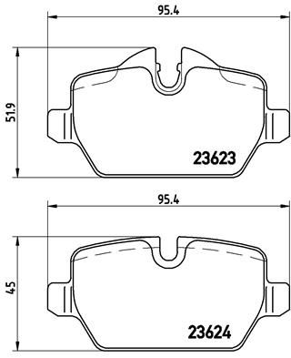 Brembo P 06 037X (P-06-037X) Brake Pad Set for BMW 1 Series E81 E87 E82 & 3 Series E90 E91 E92, Lucas Calipers, Wear Indicator Sensor Ready, Includes Caliper Screws