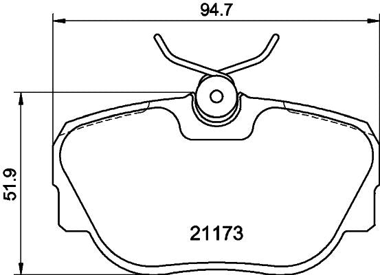 HELLA 8DB 355 017-811 Brake Pad Set for BMW 3 Series E30 & Z1 (Lucas Calipers) - Wear Indicator Ready - Includes Caliper Screws