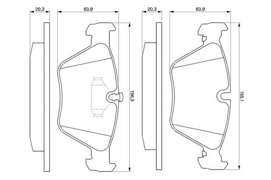 BMW 5 Series E39 1995-2004 Disc Brake Pads Front/Rear Axle - Bosch 0986424400 (0 986 424 400) - ATE/Teves Calipers - OE Spec Replacement Pad Set - Saloon & Touring - No Wear Sensor - Includes Fitting Guide