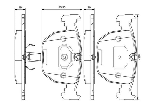 Bosch BP330 Brake Pads Set (0986424584 / 0986 424 584 / 0 986 424 584) for BMW X3 E83 3.0sd & 35d xDrive Diesel 2006-2011 - ATE Caliper Fit - Disc Pad Kit with Fitting Guide - OEM Replacement Friction Set