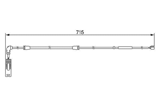 Bosch 1 987 474 946 Brake Pad Wear Sensor for BMW X5 E53 1999-2006, Front/Rear Pad Wear Lead, Brake Lining Warning Wire/Brake Wear Indicator Cable Loom, OEM Quality, 1987474946, 715mm, sensor harness