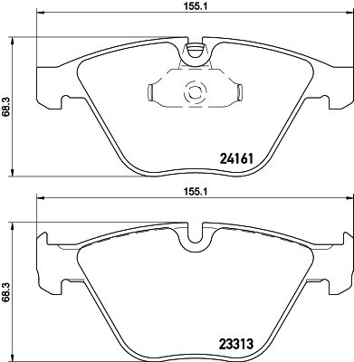 HELLA 8DB 355 015-601 Disc Brake Pad Set (8DB-355-015-601) for BMW 3 Series E90 E91 E92 E93 330i 335i 330d 335d, 5 Series E60 525i, X1 E84, Z4 E89 – ATE/Teves calipers – no wear sensor/indicator slot