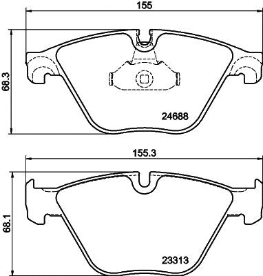 HELLA 8DB 355 015-261 Brake Pads for BMW 5 Series F10 F11 & 6 Series F06 F12 F13 | Disc Brake Pad Set | ATE/Teves Caliper Compatible | Wear Sensor Slot | OEM Spec Replacement 518d 520d 525d 528i 530i 530d 535i 640i 640d | incl xDrive